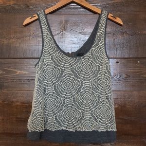 Luca Couture lace and cotton tank top